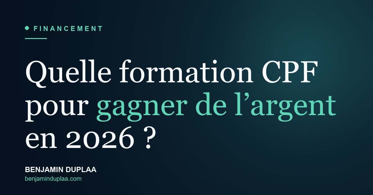Quelle formation CPF pour gagner de l’argent en 2026 ?