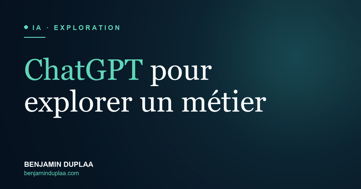 ChatGPT pour explorer un métier