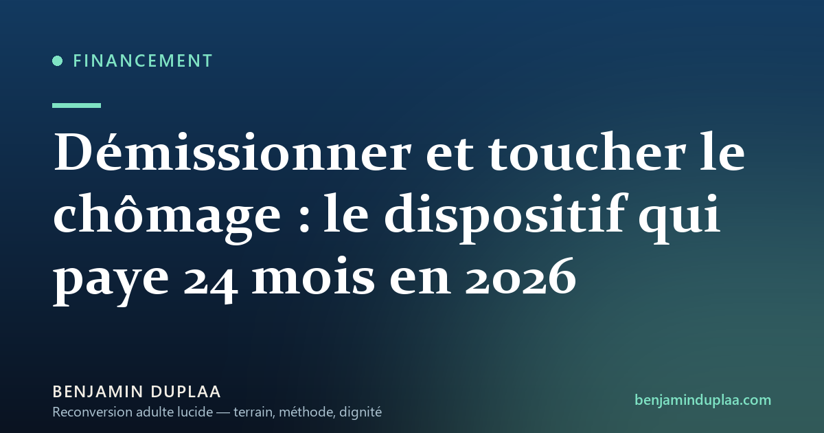 Démission-reconversion 2026 : toucher l'ARE après une démission