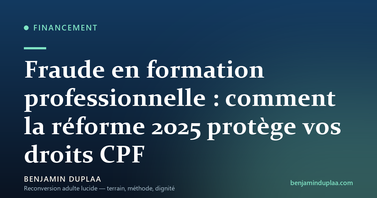 Fraude en formation professionnelle : comment la réforme 2025 protège vos droits CPF
