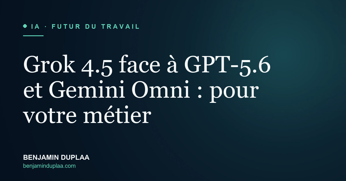 Grok 4.5 face à GPT-5.6 et Gemini Omni : pour votre métier