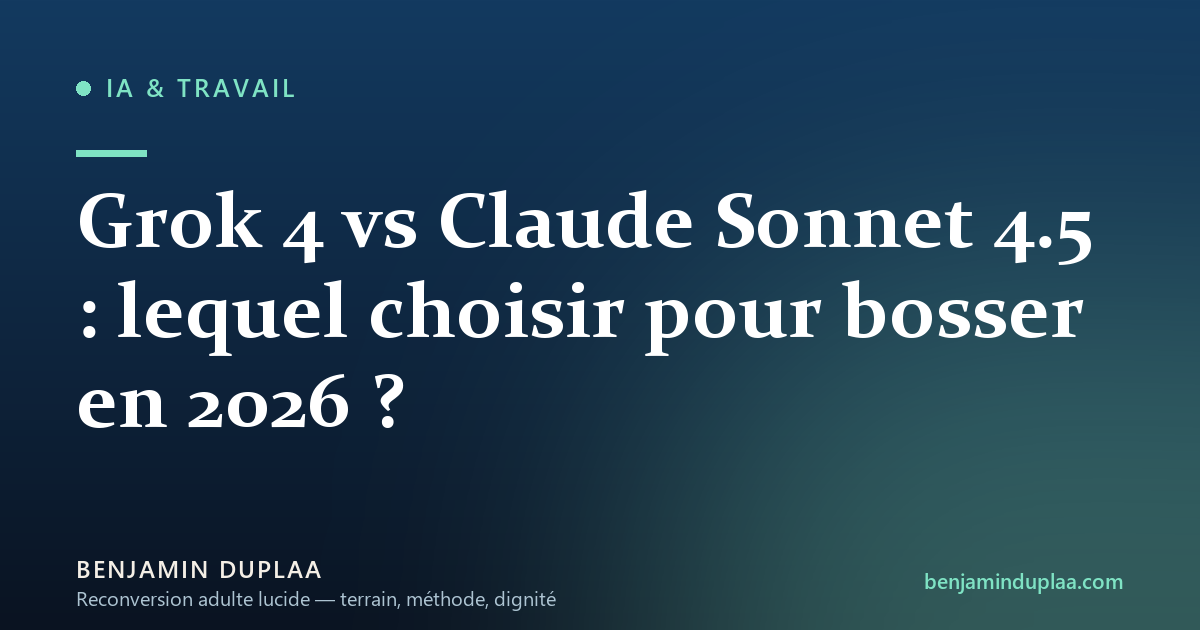Grok 4 vs Claude Sonnet 4.5 : lequel choisir pour bosser en 2026 ?