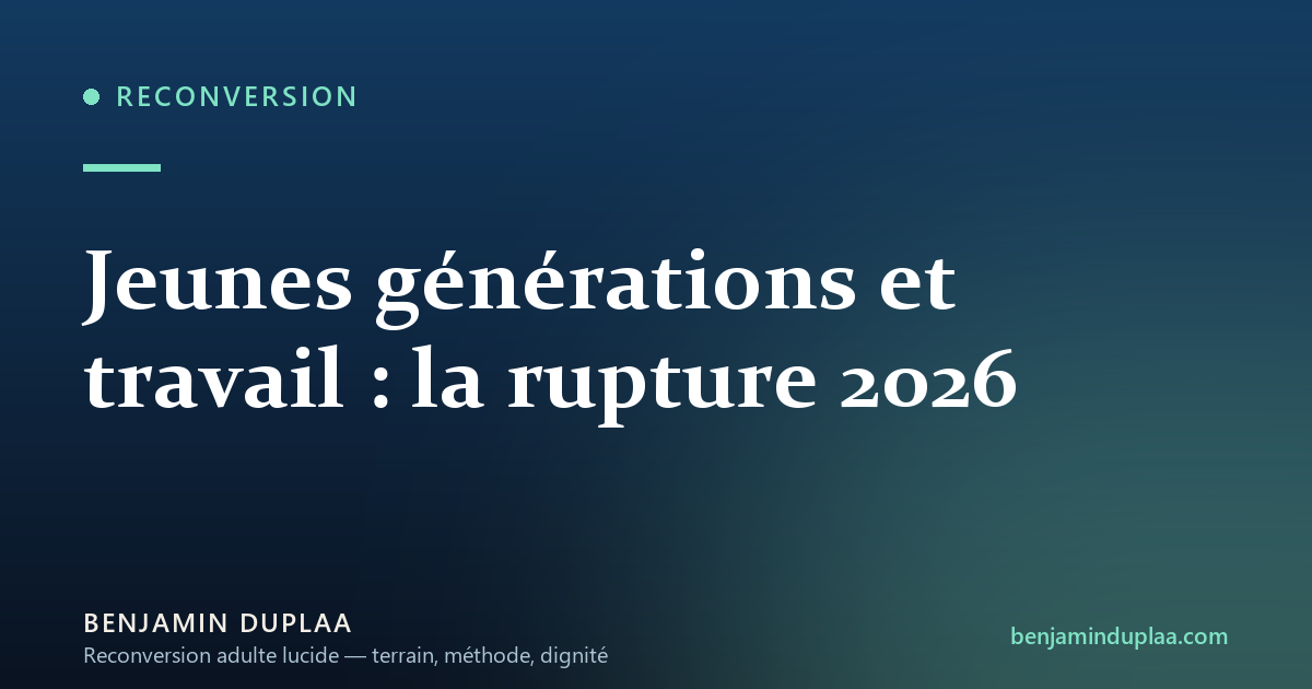 Jeunes générations et travail : la rupture 2026