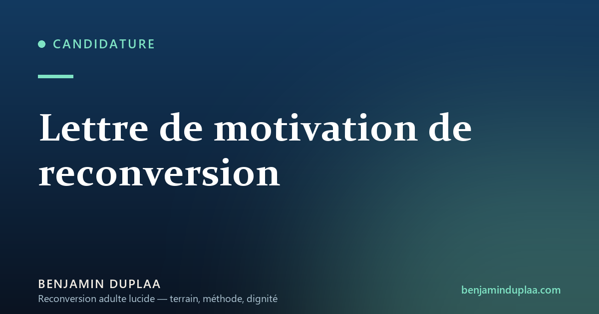 Lettre de motivation de reconversion