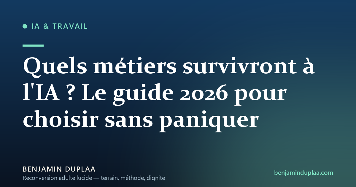 Quels métiers survivront à l'IA ? Le guide 2026 pour choisir sans paniquer