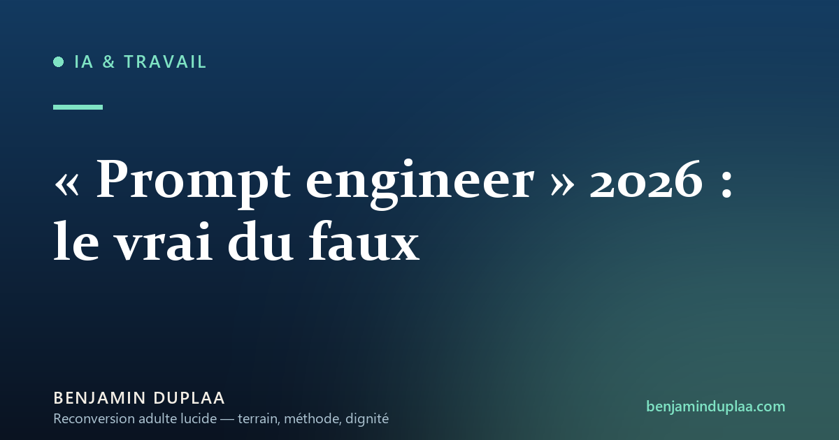 « Prompt engineer » 2026 : le vrai du faux