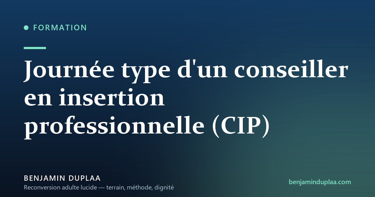 Journée type d'un conseiller en insertion professionnelle (CIP)