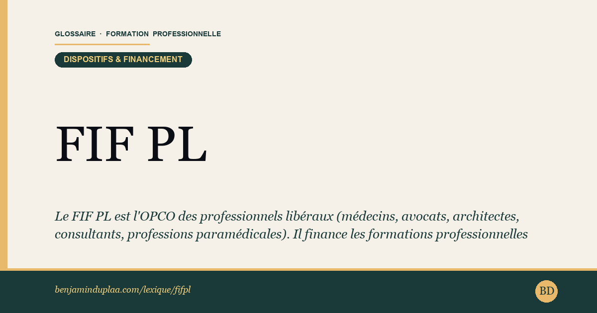 FIF PL — Fonds Interprofessionnel de Formation des Professionnels Libéraux — Le FIF PL est le fonds d'assurance formation des professionnels libéraux : médecins, avocats, architectes, consultants, profession…